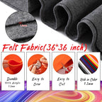 HaoFeiJH Grey Felt Fabric 36" X 36" 1.6mm，Fabric Sheets Soft Woven Acrylic - Image 2