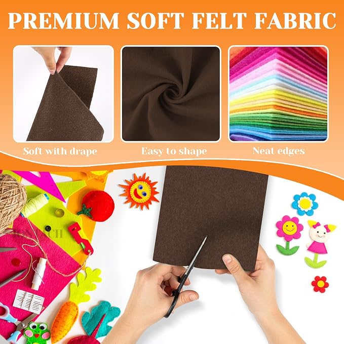 IONTACH 9" X 12" Felt Fabric Sheets 1.6mm Thick | Soft Felt - Image 4