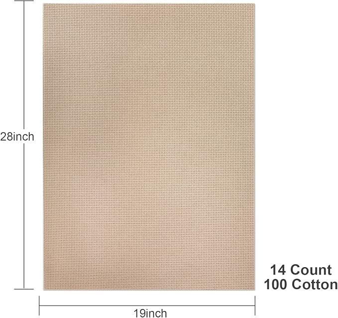 Aida Cloth 14 Count Cross Stitch Fabric, 19×28inch | 100%Cotton Even Grid - Image 2