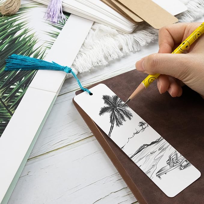 SWATOM 141 PCS Paper Blank Bookmarks to Decorate 70 Sets Cardstock DIY - Image 2