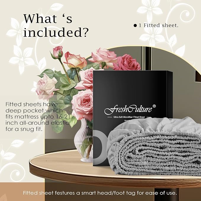 FreshCulture Twin Fitted Sheet Only – Premium Hotel-Quality Fitted Sheet - Image 5