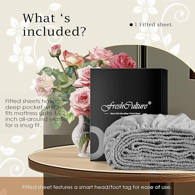 FreshCulture Queen Fitted Sheet Only – Premium Hotel-Quality Fitted Sheet - Image 5