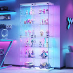Dystler 6-Tier Glass Display Cabinet, RGB LED Lights & Lock | 66.9" Display Case - Image 8