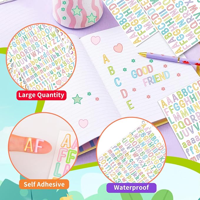 Letter Stickers 0.5 inch, Self-Adhesive Vinyl Waterproof ABC Letter Stickers - Image 3
