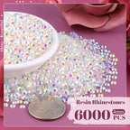 6000PCS 4mm Resin Jelly Rhinestones in Bulk, Bedazzling Flatback Crystals - Image 2