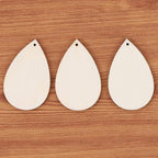 100 Pieces Unfinished Blank Wood Teardrop Earring Pendant - Image 4