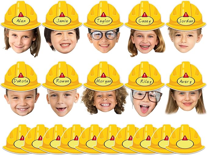 gisgfim 80Pcs Construction Helmet Cutouts Back to School Decorations Bulletin by gisgfim