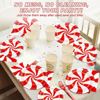 100Pcs Christmas Peppermint Paper Plates and Napkins Party Supplies Candy Cane - Image 5