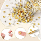 Augshy 700Pcs Rondelle Spacer Beads, 8 mm Silver and Gold Rhinestone Spacer - Image 3