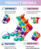 Syhood White Cotton Crew Socks for Tie dye Party Casual Soft Cushion Novelty - Image 5