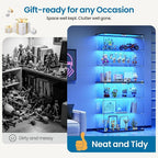 Dystler 6-Tier Glass Display Cabinet, RGB LED Lights - Image 6