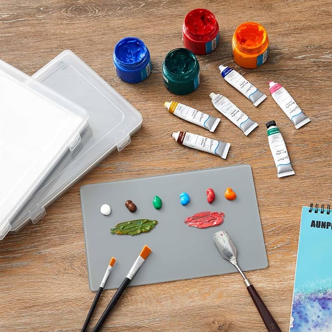 Nuanchu 2 Set Handy Glass Oil Paint Palette, Keeps Paint Fresh - Image 4