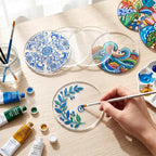24 Pcs Clear Acrylic Coasters, Round Drink Coasters - Image 4