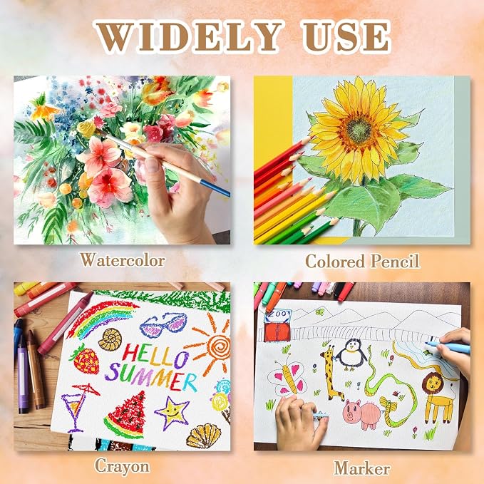 150PCS 5.5x8.5 Watercolor Paper Bulk, 140lb/300g Cold Press Thick Water Color - Image 6