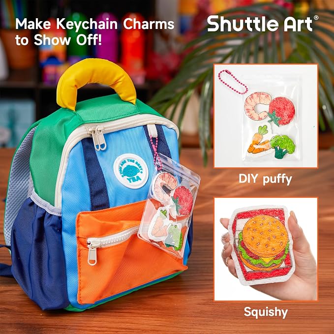 Shuttle Art 104 Pcs Magic Foam Texture Painting Kit Food Series: 34 Food Foam - Image 6