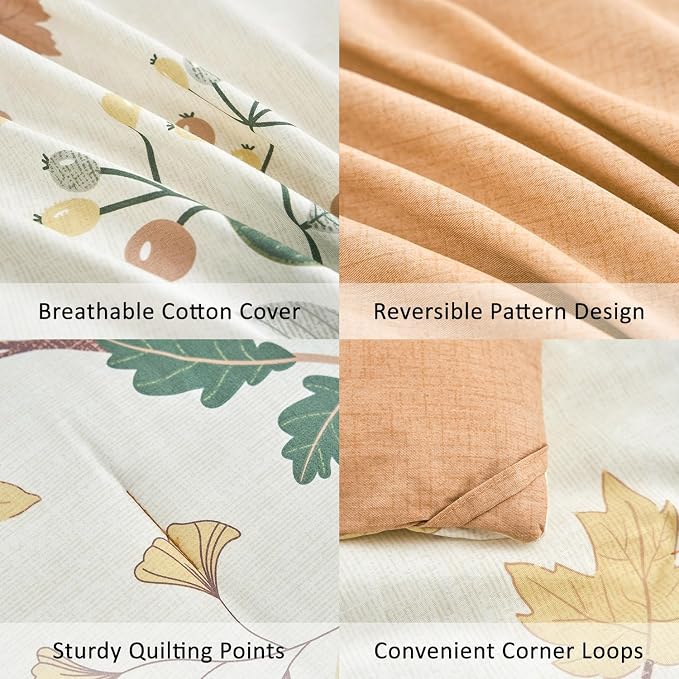 LEMIROE Botanical Cotton Comforter Queen Size - Image 5