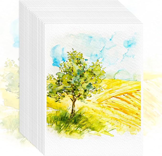 64 Sheets Watercolor Paper, Loose Drawing Paper Bulk | 140lb/300gsm Artist by Donyang