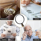 Feosky Handheld Reading Magnifier, 10X Magnifier, 75mm Shatterproof Lens - Image 5