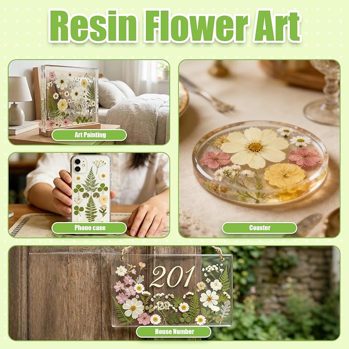 110Pcs Dried Flowers for Crafts, Real Pressed Flowers Dry Leaves Bulk Natural - Image 4
