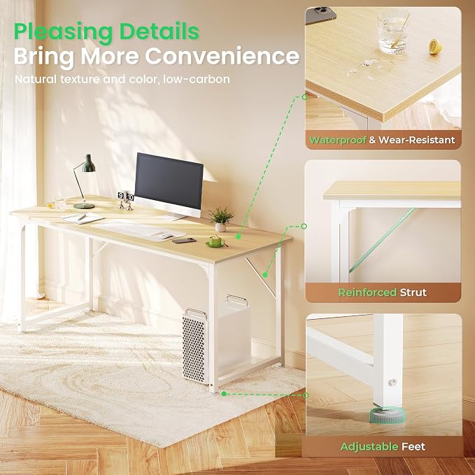 Huuger Computer Desk, 54 Inch Office Desk, Gaming Desk - Image 5