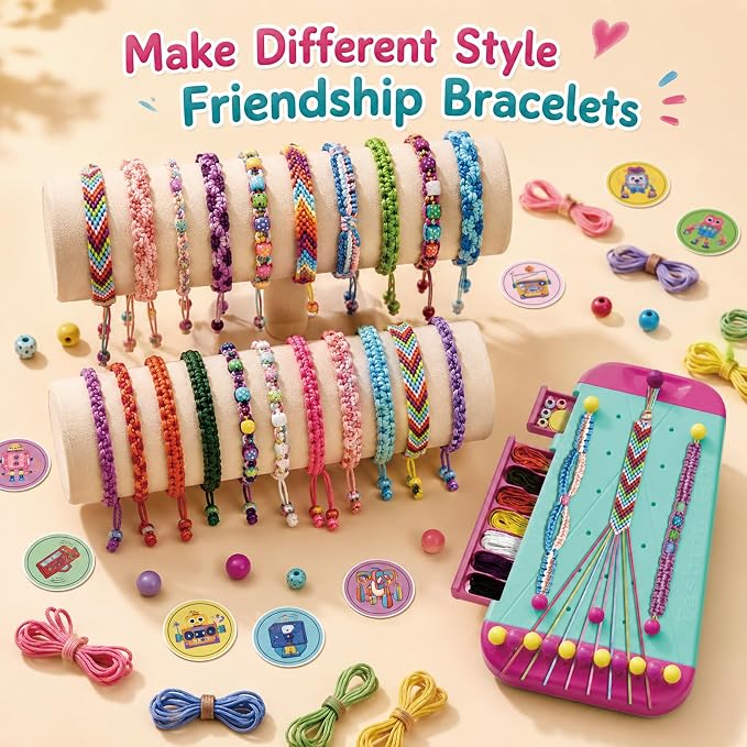 Arts and Crafts for Kids Age 8-12 Friendship Bracelet Making Kit for Girls - Image 7