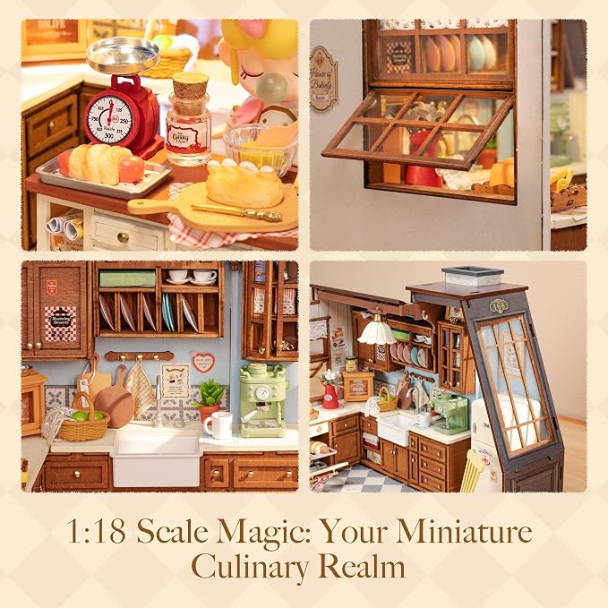 Rolife DIY Miniature House Kit for Adults, Baking Kitchen Mini Wooden Dollhouse - Image 3