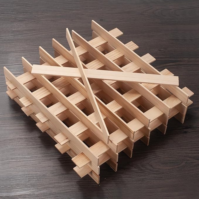 Wooden Dowels for Crafts, Wood Trim Wood Strips Slats for Wall 1/8" × 1" × 12" - Image 2