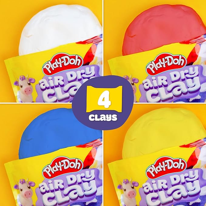 Play-Doh Air Dry Clay Bundle, 4 Squishy Air-Dry Clays in 4 Colors, Arts and - Image 4