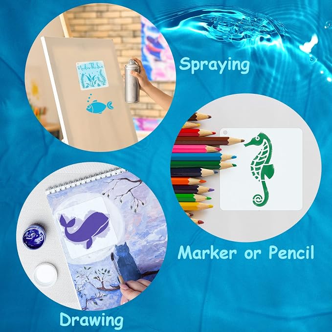 Marspark 66 Pcs Small Stencils for Crafts Reusable 3 Inch Stencils for Painting - Image 4