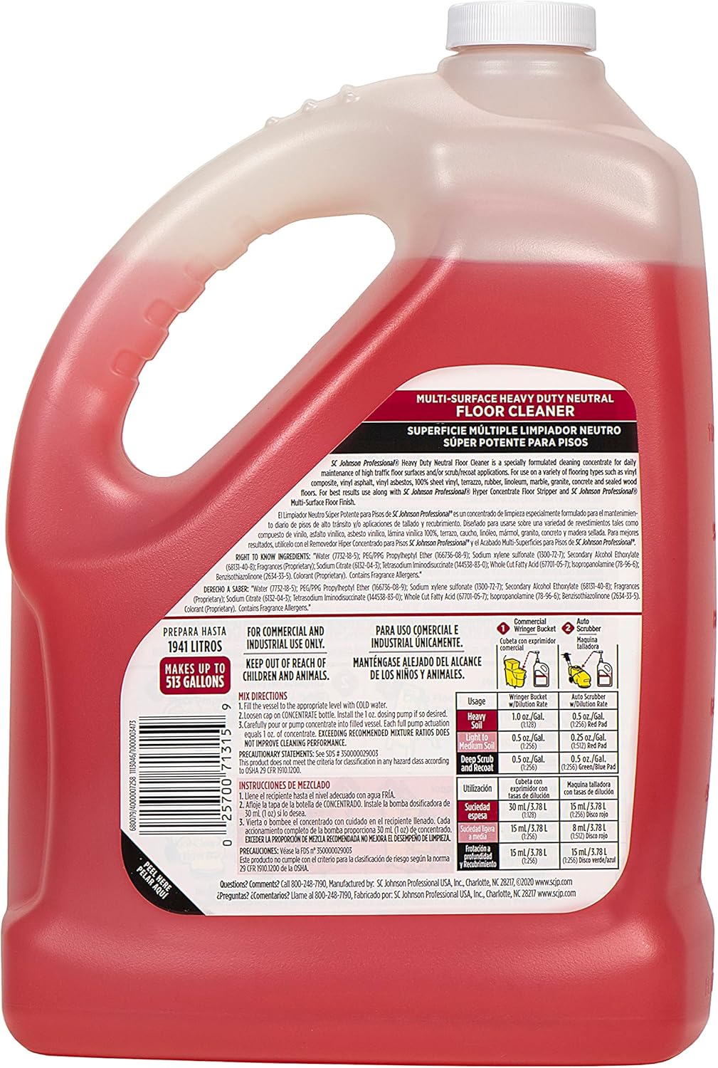 SC Johnson Professional Heavy Duty Neutral Floor & Surface Cleaner 1 Gallon, case of 4