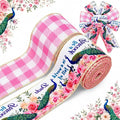 2.5 Inch Christmas Wired Ribbon, 2 Rolls, Be a Peacock in a World Full of Ducks by YIPRONS