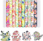 Flower Patterned Permanent Adhesive Vinyl 10 Sheets 12'' x 10'' | Watercolor by CraftingEveryday