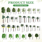 Thiccywoov 40 Pcs Diorama Supplies Kit Include 32 Rainforest Miniature Trees - Image 2