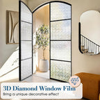 Windimiley 3D Diamond Frosted Glass Window Privacy Film, Static Cling No-Glue - Image 4