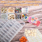 46Pcs Bead Organizer Set, Premium Small and Medium Clear Plastic Storage Boxes - Image 3