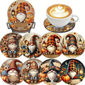LWZAYS 8 Pcs 5D Autumn Gnome Diamond Art Coasters Kits by LWZAYS