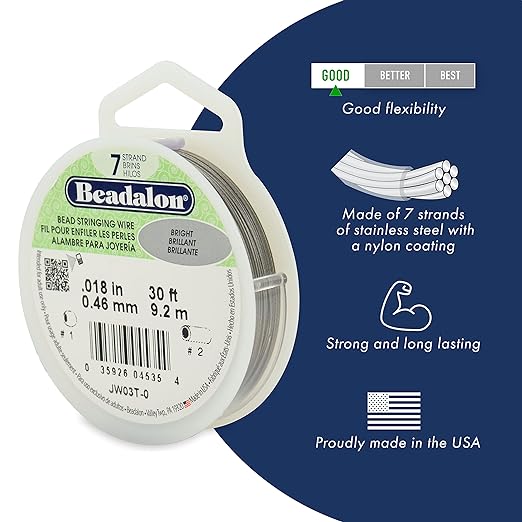 Beadalon 7-Strand Stainless Steel Beading Wire, Flexible & Durable Wire - Image 2