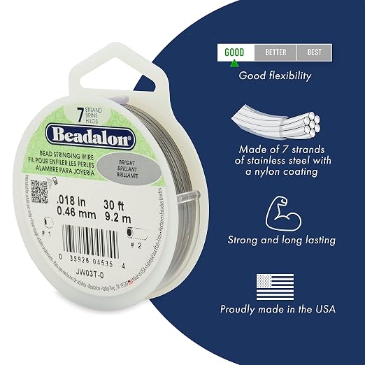 Beadalon 7-Strand Stainless Steel Beading Wire, Flexible & Durable Wire - Image 2