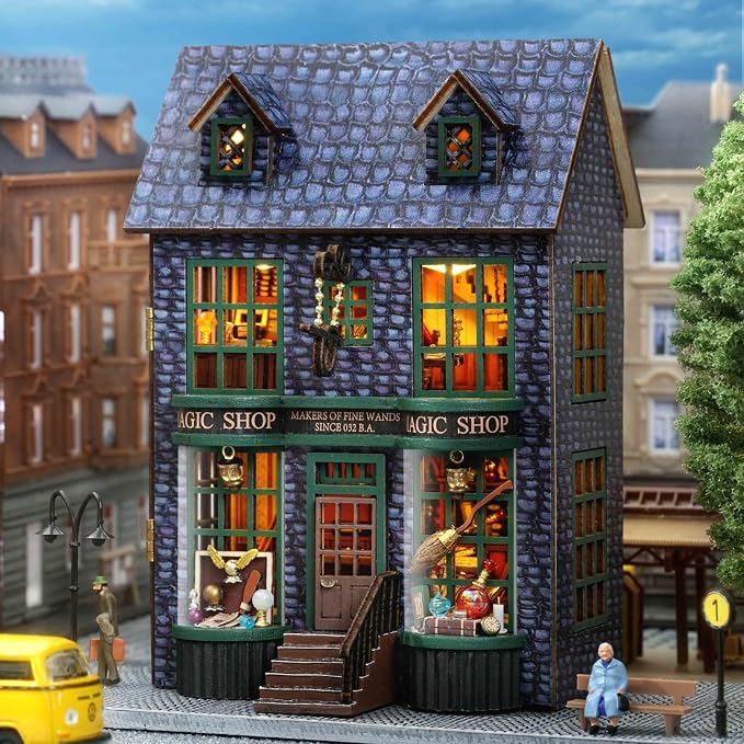 DIY Miniature House Kit, CUTEROOM Wooden Dollhouse Kit Mini House Making Kit - Image 3