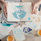 Keluna Mushroom Stencils for Painting, 12 Inch Large Reusable Crescent Moon - Image 2