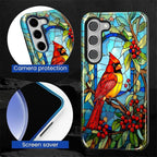 for Samsung Galaxy S23 Plus Case, Stained Glass Cardinal Bird Pattern Glossy 2 - Image 6