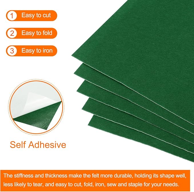 MECCANIXITY Adhesive Felt Sheets, Felt Fabric Crafts Back Adhesive Felt Sheets - Image 4