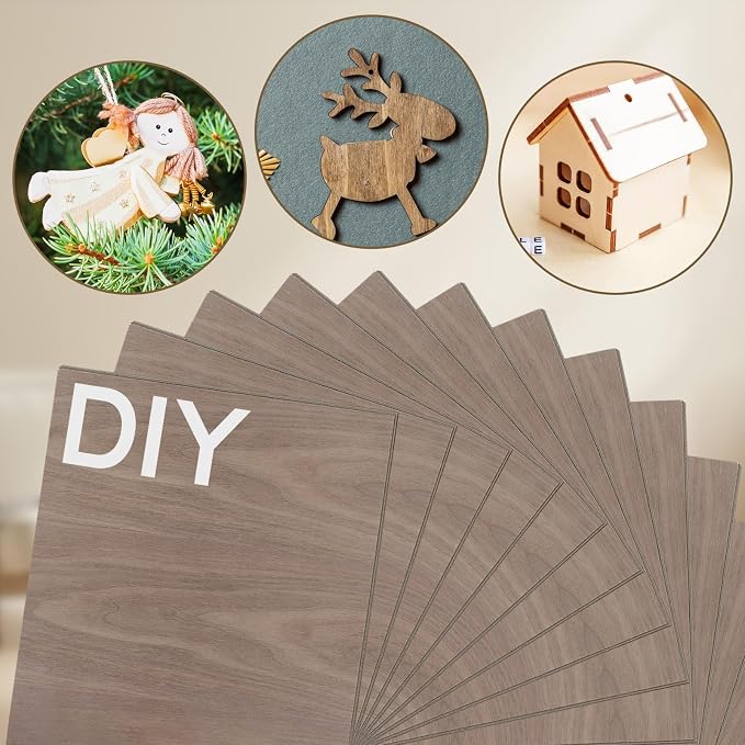 24 Pcs Walnut Unfinished Wood Craft, School DIY Projects, CNC Cutting, and Wood - Image 4