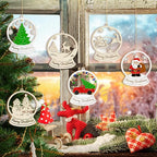 36PCS Wooden Hollow Christmas Ornaments - Image 4