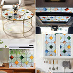 DKTIE Colorful Gem Lattice Pattern Decorative Window Privacy Film Rainbow - Image 5
