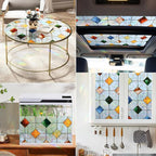 DKTIE Colorful Gem Lattice Pattern Decorative Window Privacy Film Rainbow - Image 5