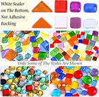 3200 Pcs Colorful Irregular Crystal Mosaic Tiles, 6.6lb Tiny Mosaic Tile DIY - Image 3
