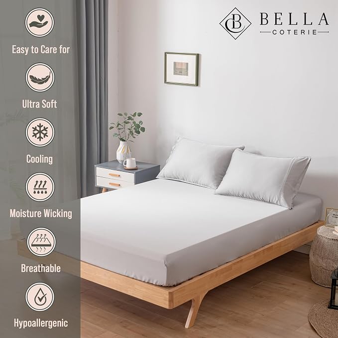 Bella Coterie King Size Fitted Sheet Only | Luxury Bamboo Viscose | 100% - Image 2