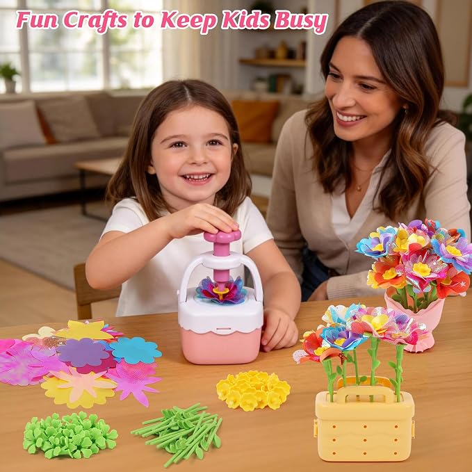 IQKidz Flower Bouquets Toy for Girls, DIY Arts and Crafts Kits for Kids Ages - Image 6