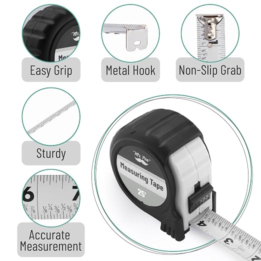 Mr. Pen- Retractable Tape Measure 25 ft, Easy Read | Steel Retractable - Image 4